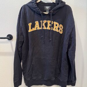 47 Brand Black Vintage Lakers Hoodie